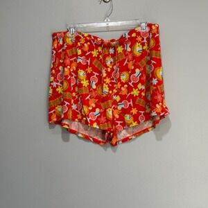 MeUndies‎ Red Tropical Tiki Cocktail Print Lounge Pajama Shorts Womens Large